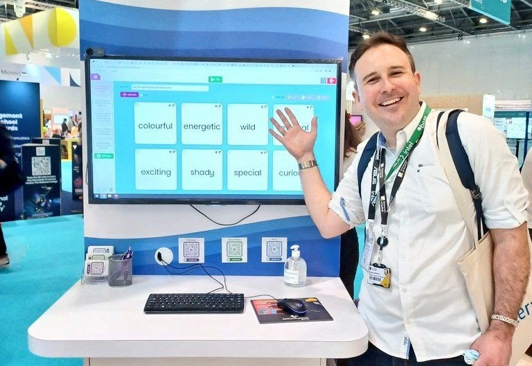 Presenting new product at BETT
